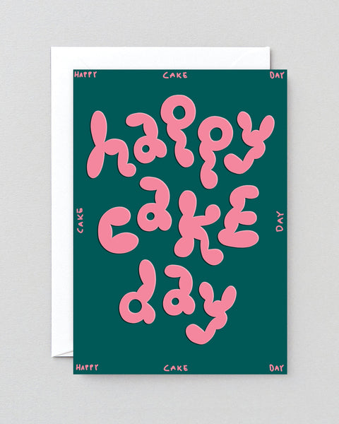 Wrap - Embossed Greetings Card - Happy Cake Day