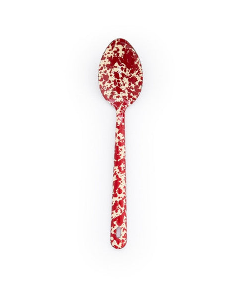 Crow Canyon - Splatter Large Serving Spoon - Burgundy and Cream