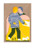 The Printed Peanut - Two Men Concertina Heart Card