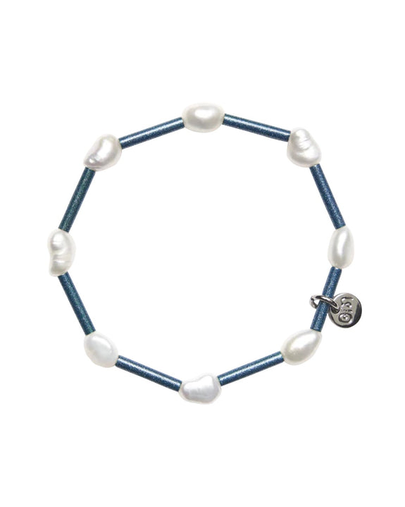 Bianca Mavrick - Stretchy Pearly Bracelet (Metallic Blue)