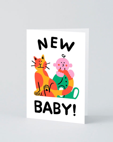 Wrap - Greetings Card - ‘Baby and Cat’