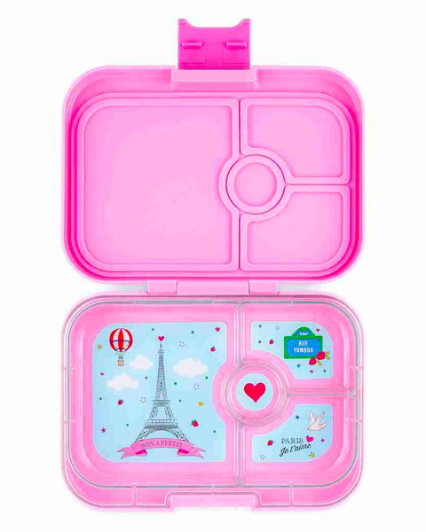 Yumbox - Panino Lunch Box 4 Compartment - Fifi Pink - Je Taime Paris Tray