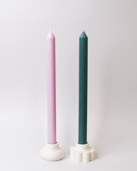 Dinner Candle Set - Lilac and Emerald