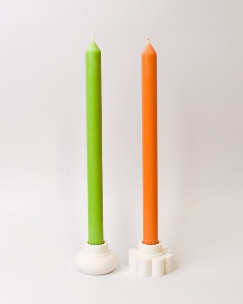 Dinner Candle Set - Lime Green and Orange