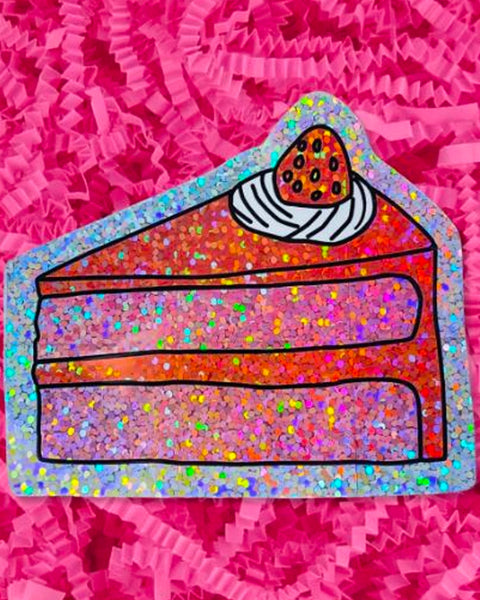 Jenny Lemons - Sticker - Glitter Cake Slice