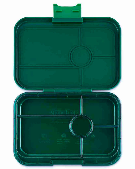 Yumbox - Tapas Lunch Box 5 Compartment - Greenwich Green - Clear Green Tray