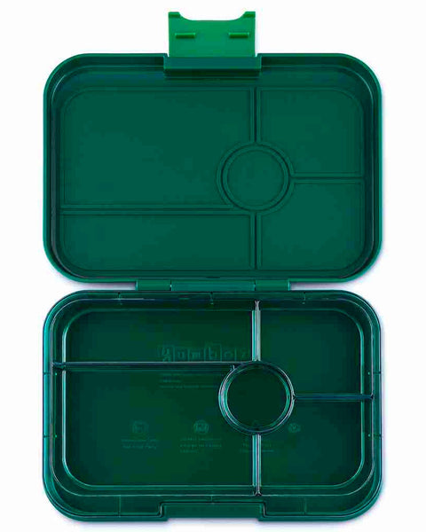 Yumbox - Tapas Lunch Box 5 Compartment - Greenwich Green - Clear Green Tray