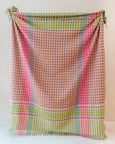 TBCo - Recycled Wool Blanket in Lime Block Micro Gingham